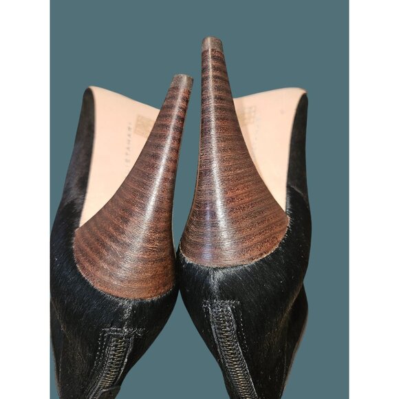 Elie Tahari Isadora Genuine Calf Hair Peep-Toe Cutout High Heel Booties 10.5 M - Picture 13 of 13